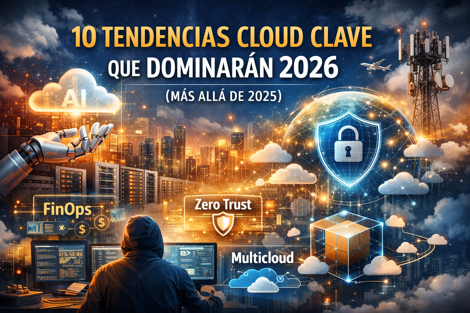 10 tendencias cloud clave que dominarán 2026: IA nativa, FinOps, Zero Trust, multicloud, serverless y observabilidad